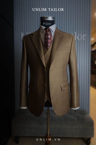 Suit Nâu Hai Cúc Cổ K