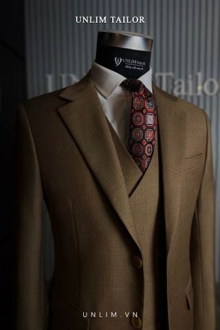 Suit Nâu Hai Cúc Cổ K