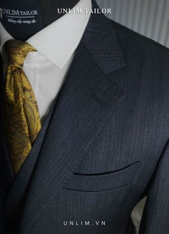 Suit Xám Đậm Cổ K Hai Cúc