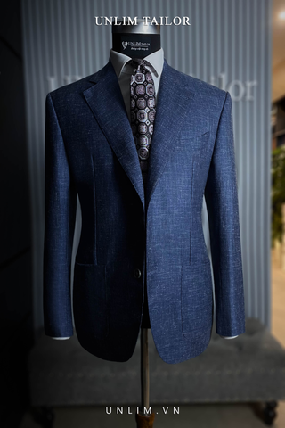 Blazer Xanh Hoạ Tiết Xước