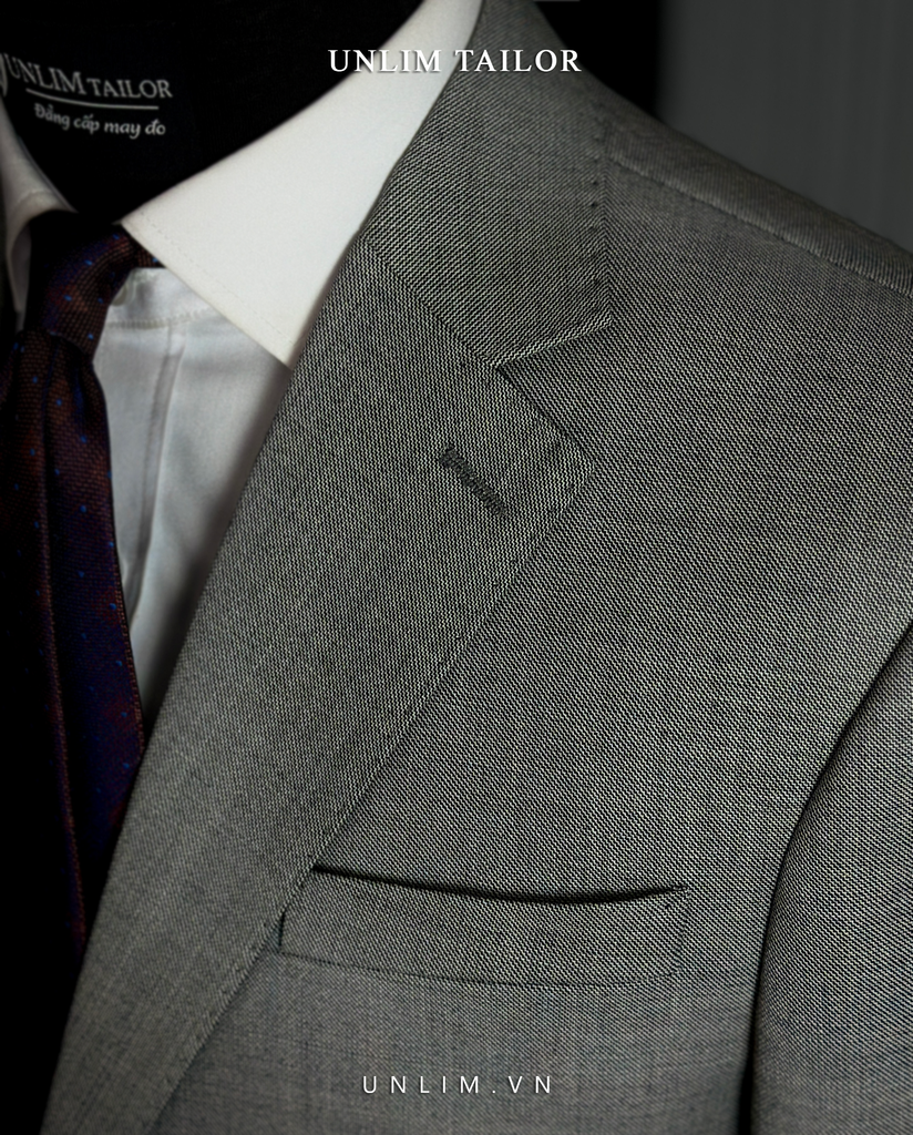 Blazer Xám Sáng Cổ K Vân Sóng