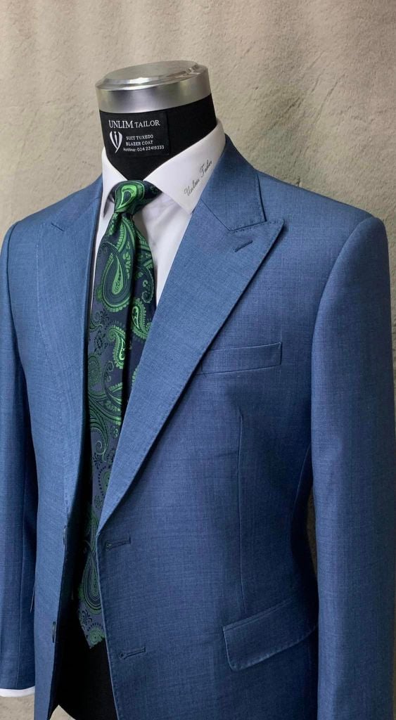 Suit Xanh Cổ Nhọn
