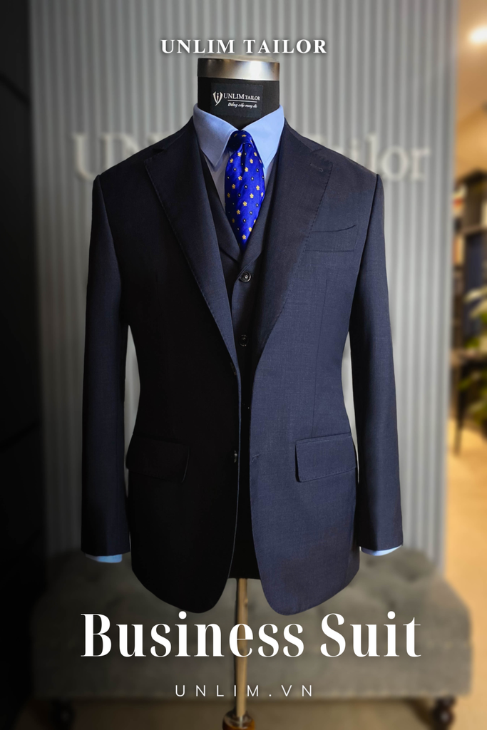Suit Xanh Tối Cổ Điển Vân Chìm