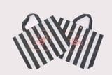  Black And White Stripes Laminated PP Non-Woven Bag 