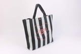  Black And White Stripes Laminated PP Non-Woven Bag 