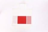  Red And White Non-Woven Bag With Boat-Shaped Bottom 