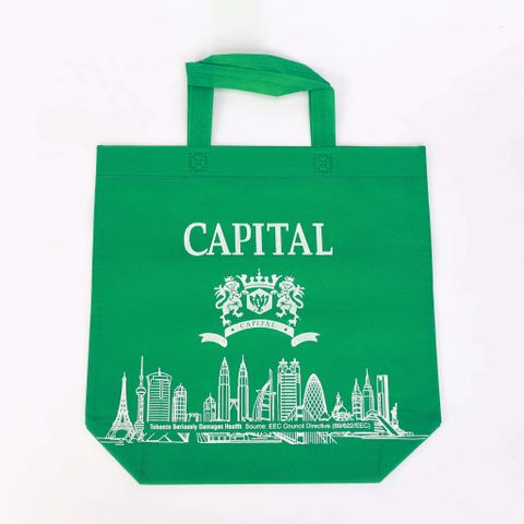  Túi vải không dệt đáy thuyền Capital xanh lá 