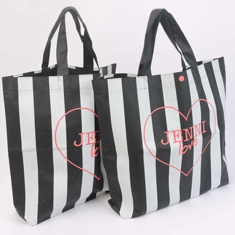  Túi vải không dệt ghép màng sọc đen trắng 