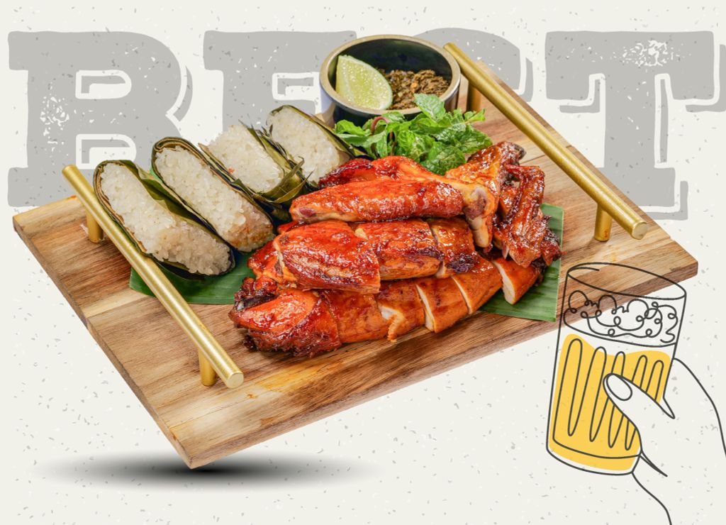  Gà Nướng Than Hoa & Muối Thảo Mộc 