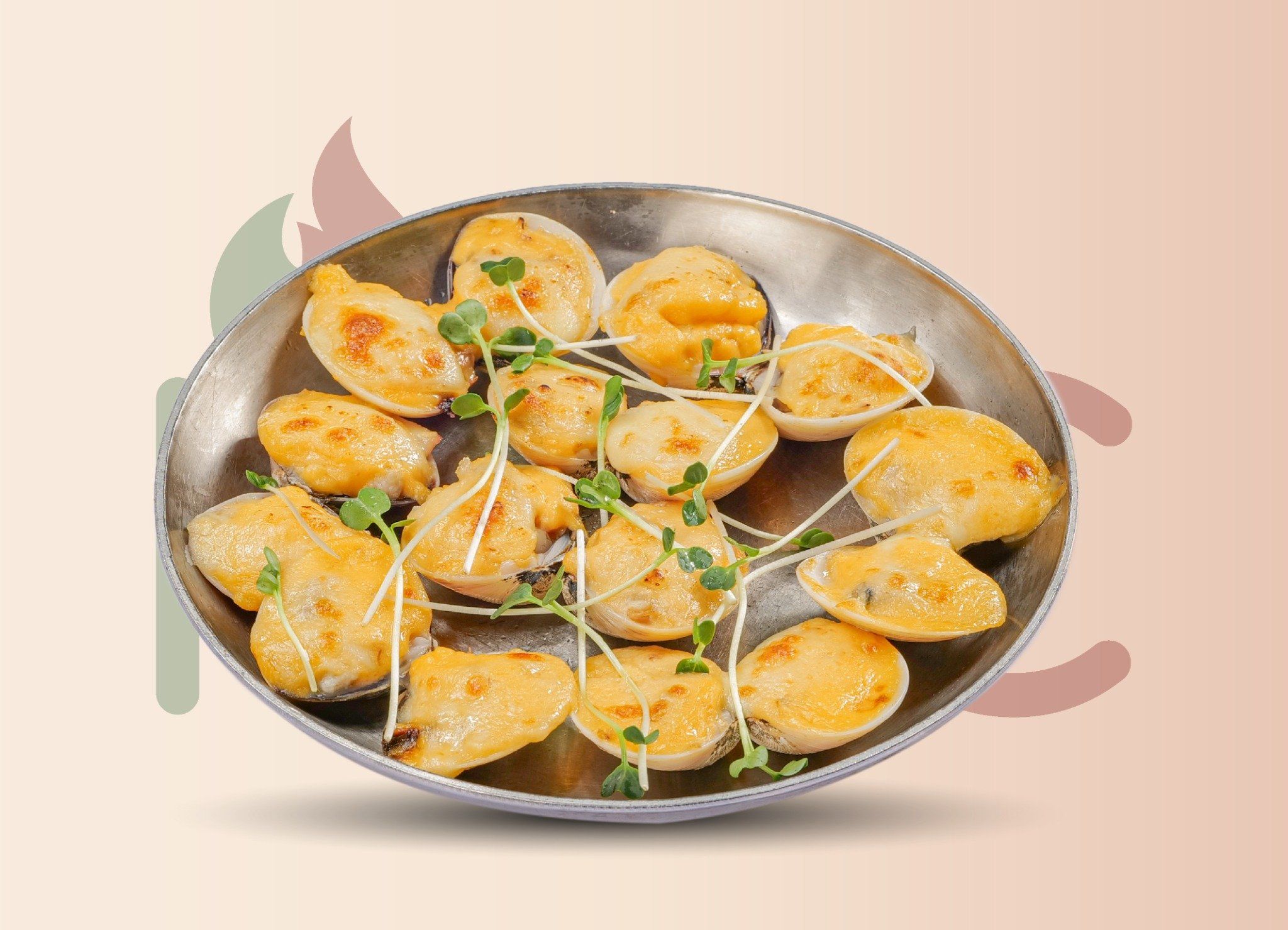  Nghêu Nướng Sốt Kem Tỏi 