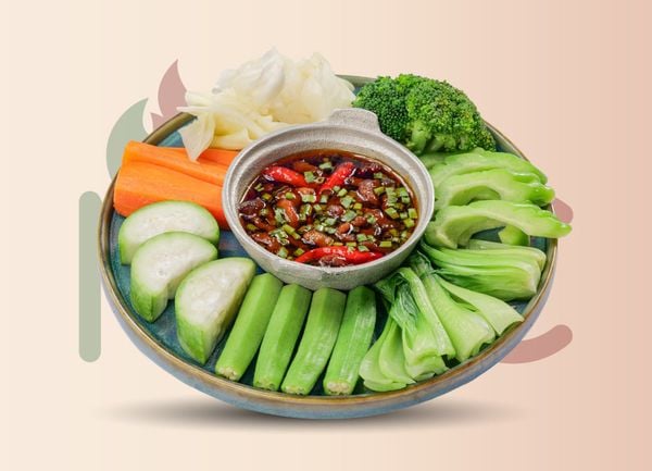  Rau Củ Chấm Kho Quẹt/ Dùng Với Trứng (2 Trứng) 