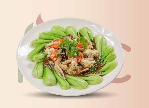  Cải Thìa Xào Nấm Đông Cô 