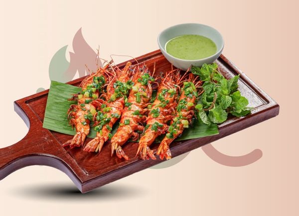  Tôm Sú Sốt Nướng Sate 