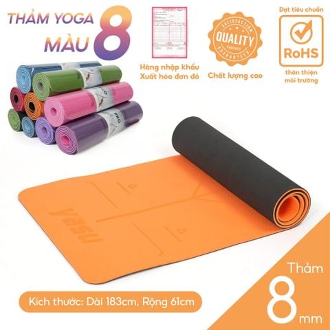 Thảm Yoga Định Tuyến 2 lớp cao cấp YASU 6-8mm sản xuất theo tiêu chuẩn châu âu