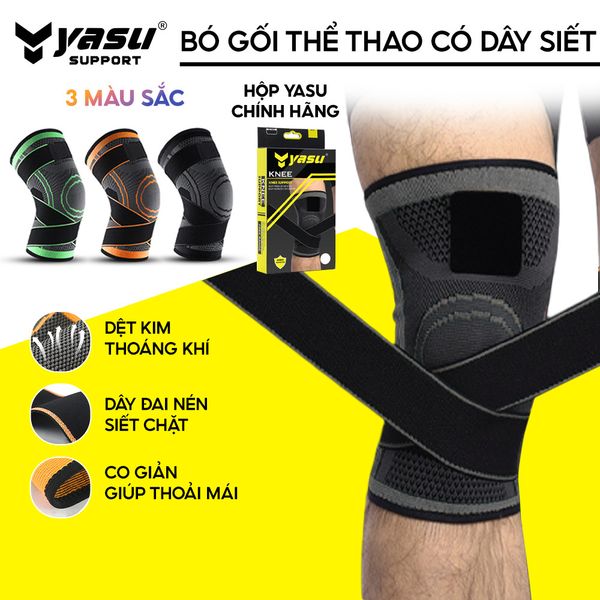 Bó gối có dây quấn trợ lực vải dệt kim 3D thoáng khí 7720 – Yasu