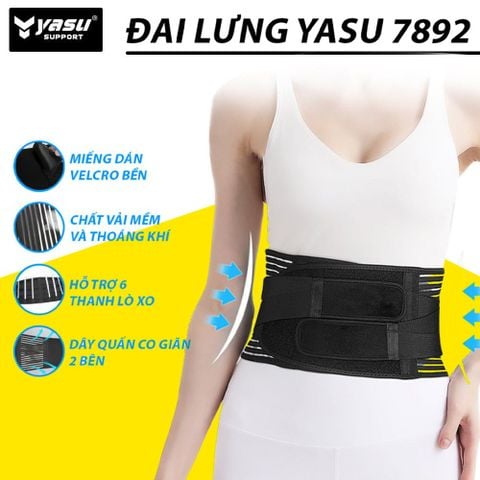 Đai lưng hỗ trợ cột sống, định hình lưng tập gym cao cấp Yasu 7892
