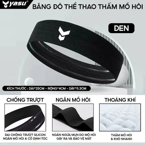  Băng trán thấm hút mồ hôi nam nữ, vải dệt kim không xù lông YASU 2104 