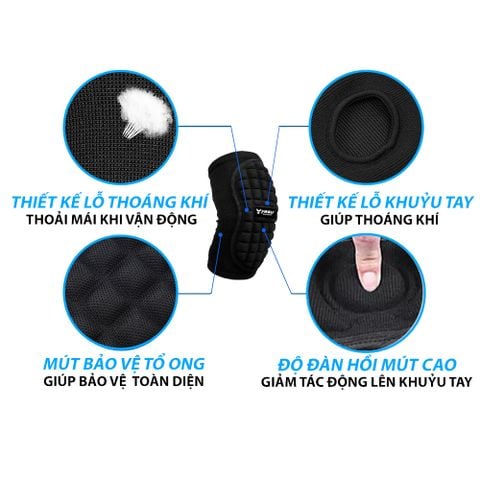 Băng khuỷu tay đệm tổ ong phân tác lực tác động chơi đá banh, bóng chuyền Yasu 7302 (1 cặp)