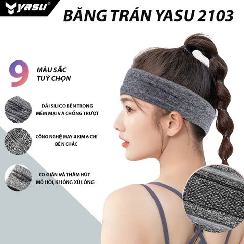 Băng đô thể thao thấm hút mồ hôi nam nữ, vải dệt kim không xù lông Yasu 2103