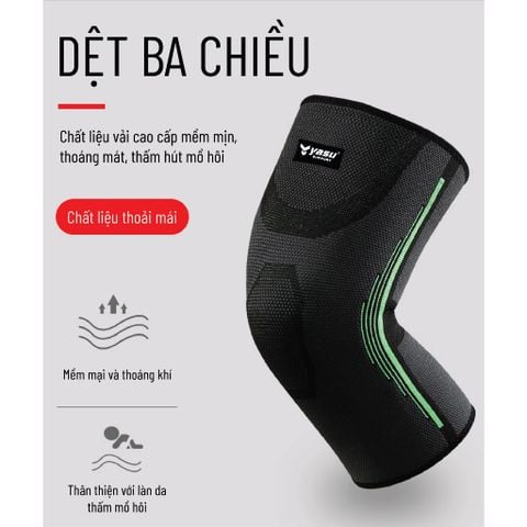 Băng gối bóng đá,chạy bộ vải dệt kim 3D cao cấp YASU 7718B (1 chiếc)