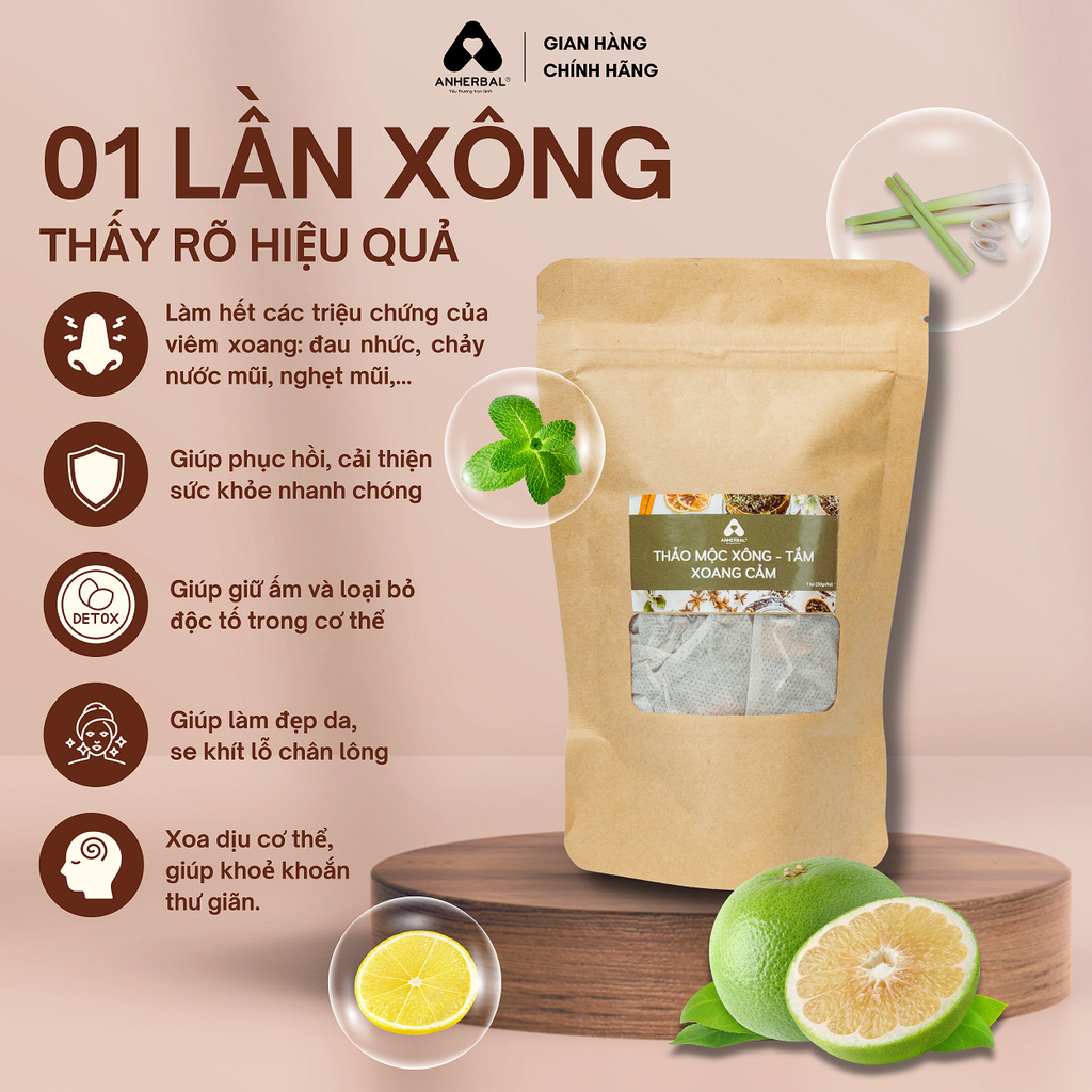 Thảo mộc Xông Tắm Xoang Cảm (Túi 1 lần)