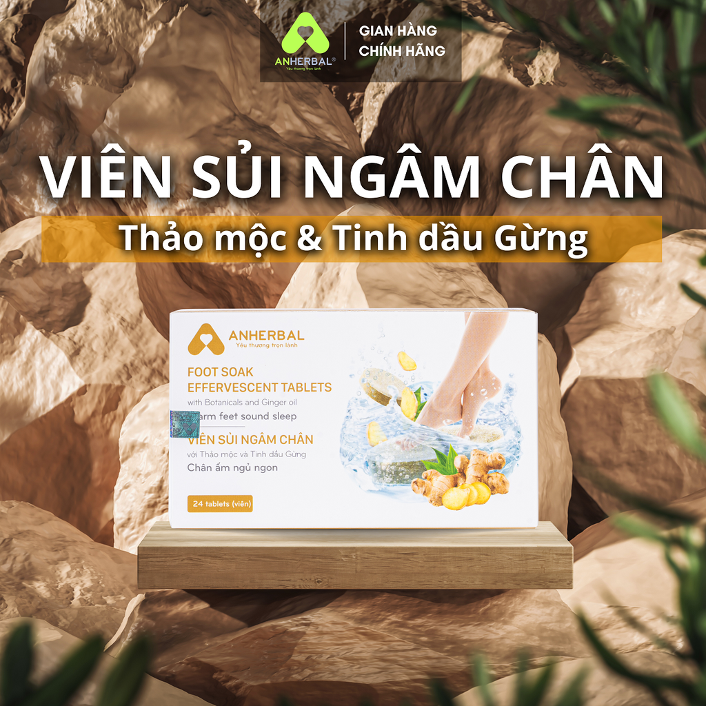 Viên sủi ngâm chân Thảo mộc và Tinh dầu Gừng