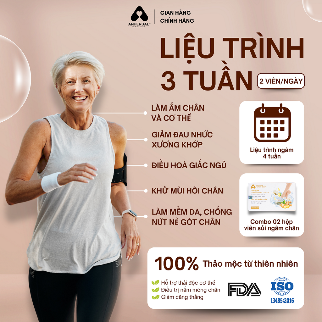 Viên sủi ngâm chân Thảo mộc và Tinh dầu Gừng