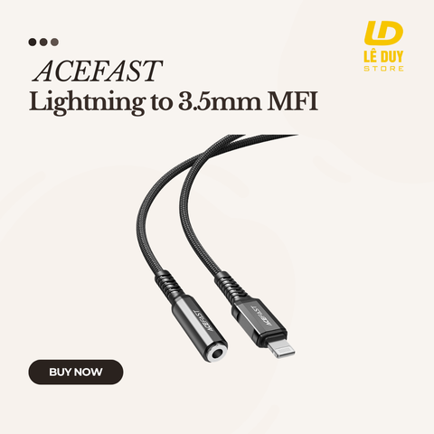 Cáp chuyển âm thanh ACEFAST Lightning to 3.5mm MFI (0.18m)