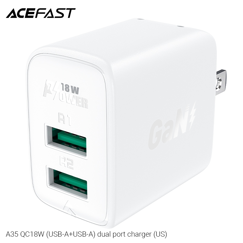  Sạc ACEFAST QC18W 2 cổng USB-A (US) - A35 