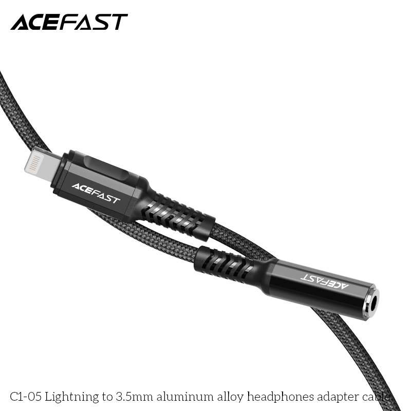  Cáp chuyển âm thanh ACEFAST Lightning to 3.5mm MFI (0.18m) 