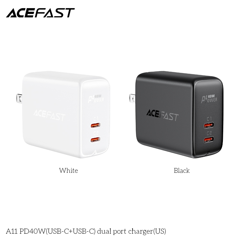  Sạc ACEFAST PD3.0 40W 2 cổng USB-C (US) - A11 