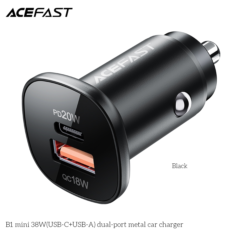  Sạc ô tô ACEFAST 38W 2 cổng USB-C + USB-A 