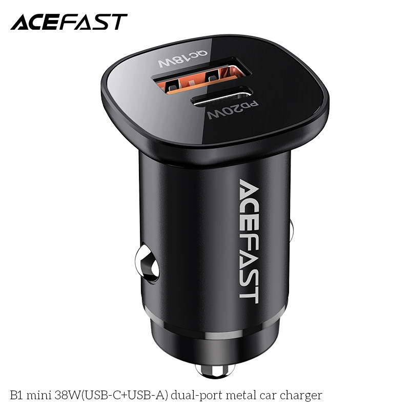  Sạc ô tô ACEFAST 38W 2 cổng USB-C + USB-A 