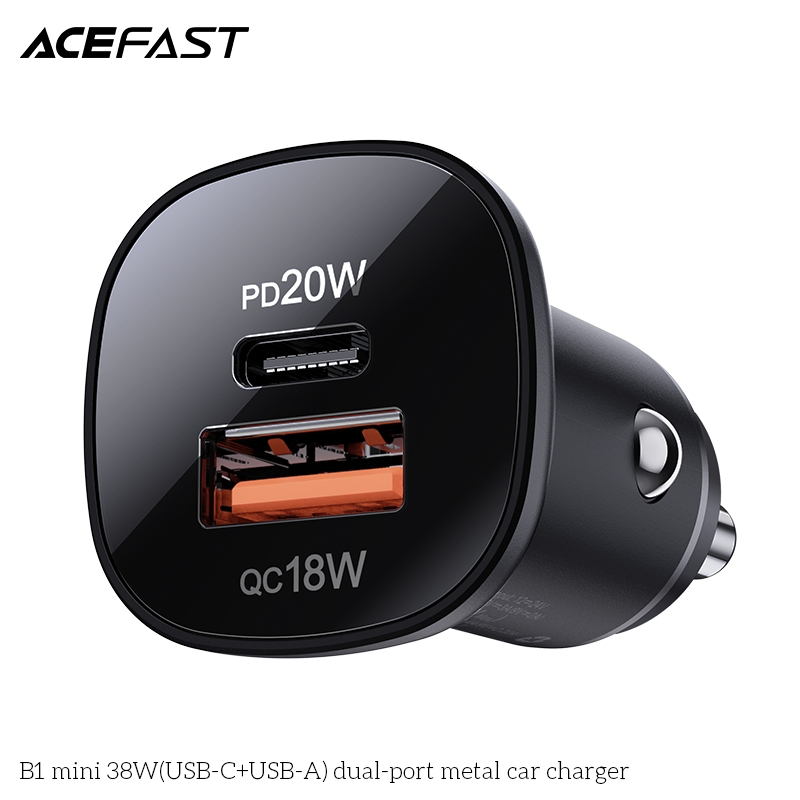  Sạc ô tô ACEFAST 38W 2 cổng USB-C + USB-A 