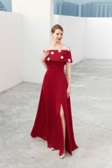 ĐẦM TRỄ VAI ĐÍNH HOA, XẺ TÀ V1089