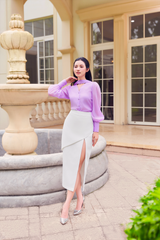 SM1072 - Áo thiết kế cổ tim, tay bồng