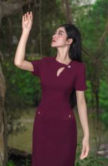 ĐẦM CHỮ A CỔ TRÒN DÁNG DÀI CV001