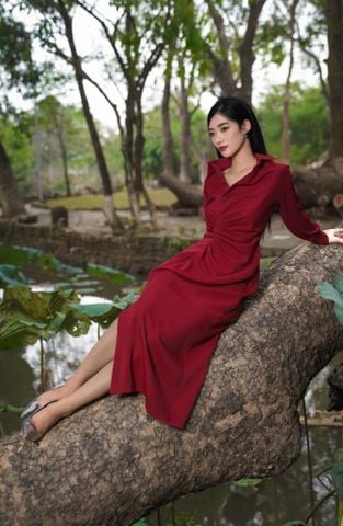 VÁY SƠ MI BÚT CHÌ V1040