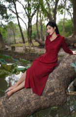 VÁY SƠ MI BÚT CHÌ V1040