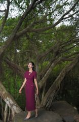 ĐẦM CHỮ A CỔ TRÒN DÁNG DÀI CV001