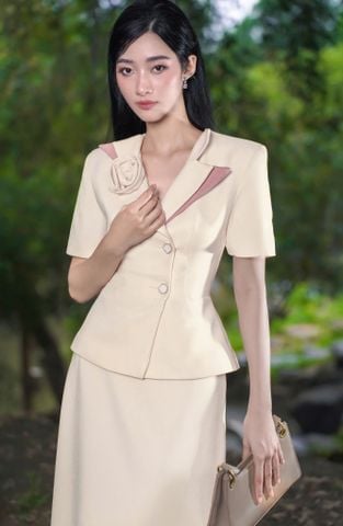ÁO VEST HOA NỔI CỔ ÁO CÁCH TÂN CVS001