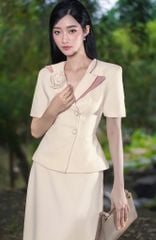ÁO VEST HOA NỔI CỔ ÁO CÁCH TÂN CVS001