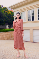 ĐẦM CỔ VEST BUỘC TÀ EO V1085