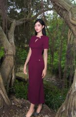 ĐẦM CHỮ A CỔ TRÒN DÁNG DÀI CV001