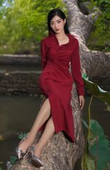 VÁY SƠ MI BÚT CHÌ V1040