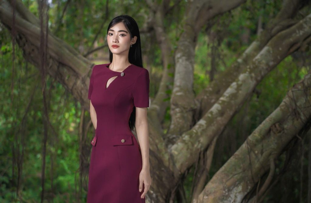 ĐẦM CHỮ A CỔ TRÒN DÁNG DÀI CV001