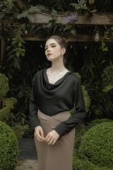 ÁO LỤA CỔ ĐỔ TAY DÀI A1071