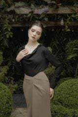 ÁO LỤA CỔ ĐỔ TAY DÀI A1071
