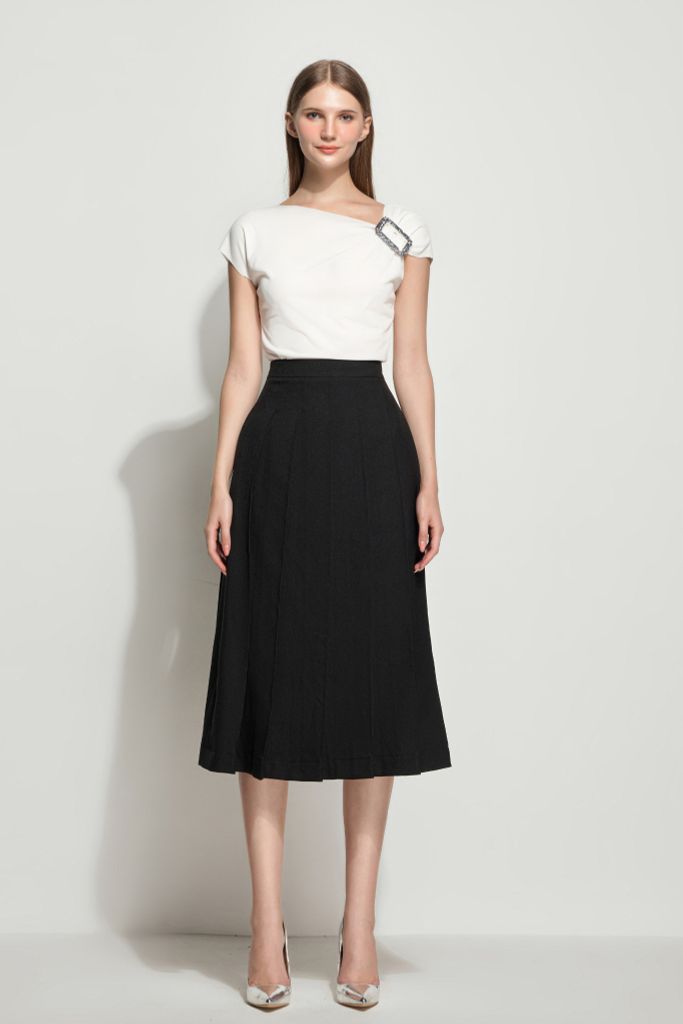 CHÂN VÁY XẾP LY DÁNG DÀI CẠP CAO CV888