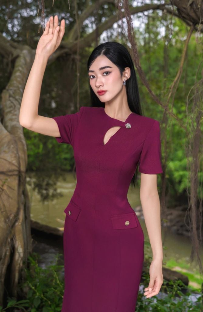 ĐẦM CHỮ A CỔ TRÒN DÁNG DÀI CV001